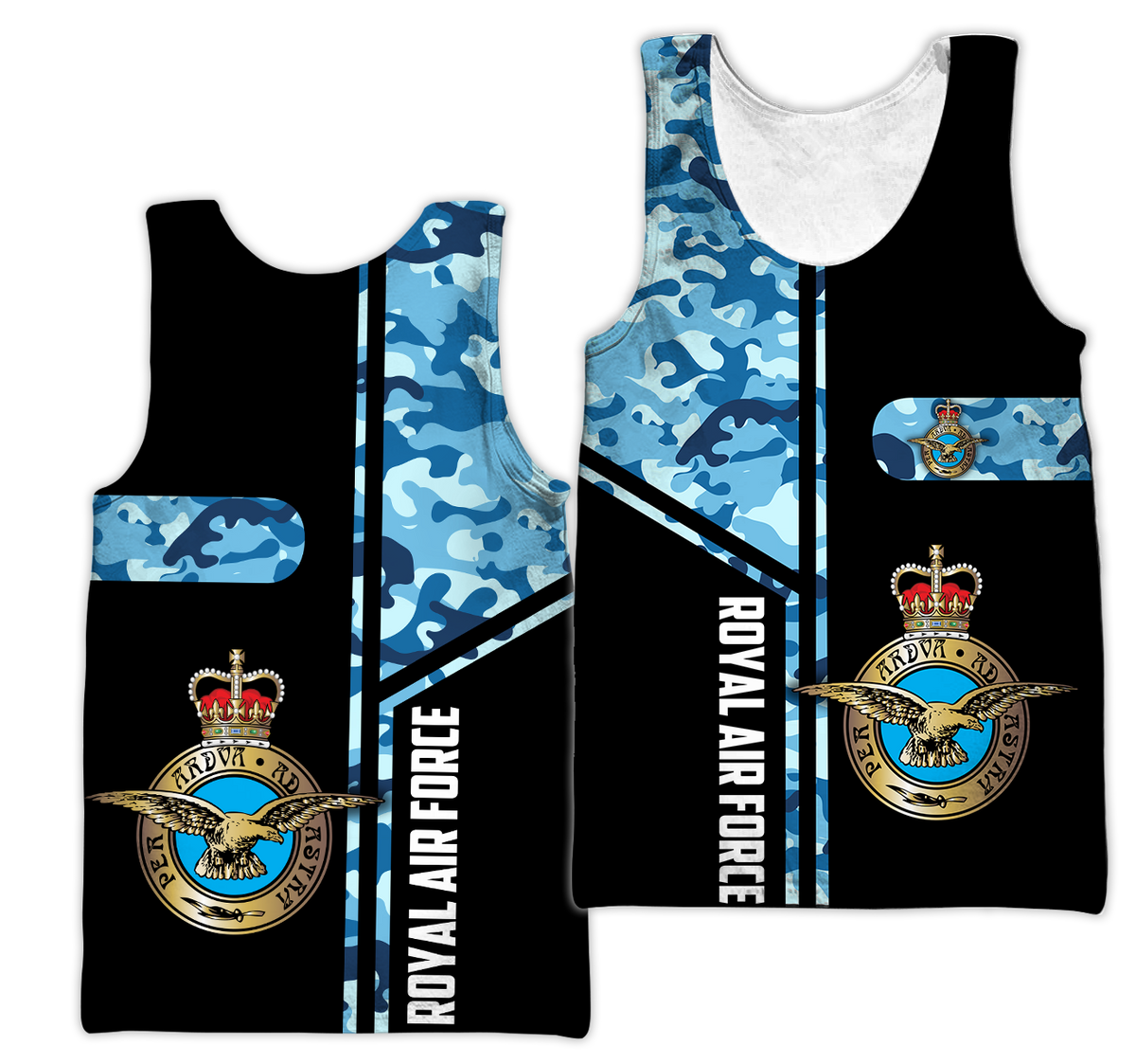 Custom name British Air Force Camo 3D Design print shirts