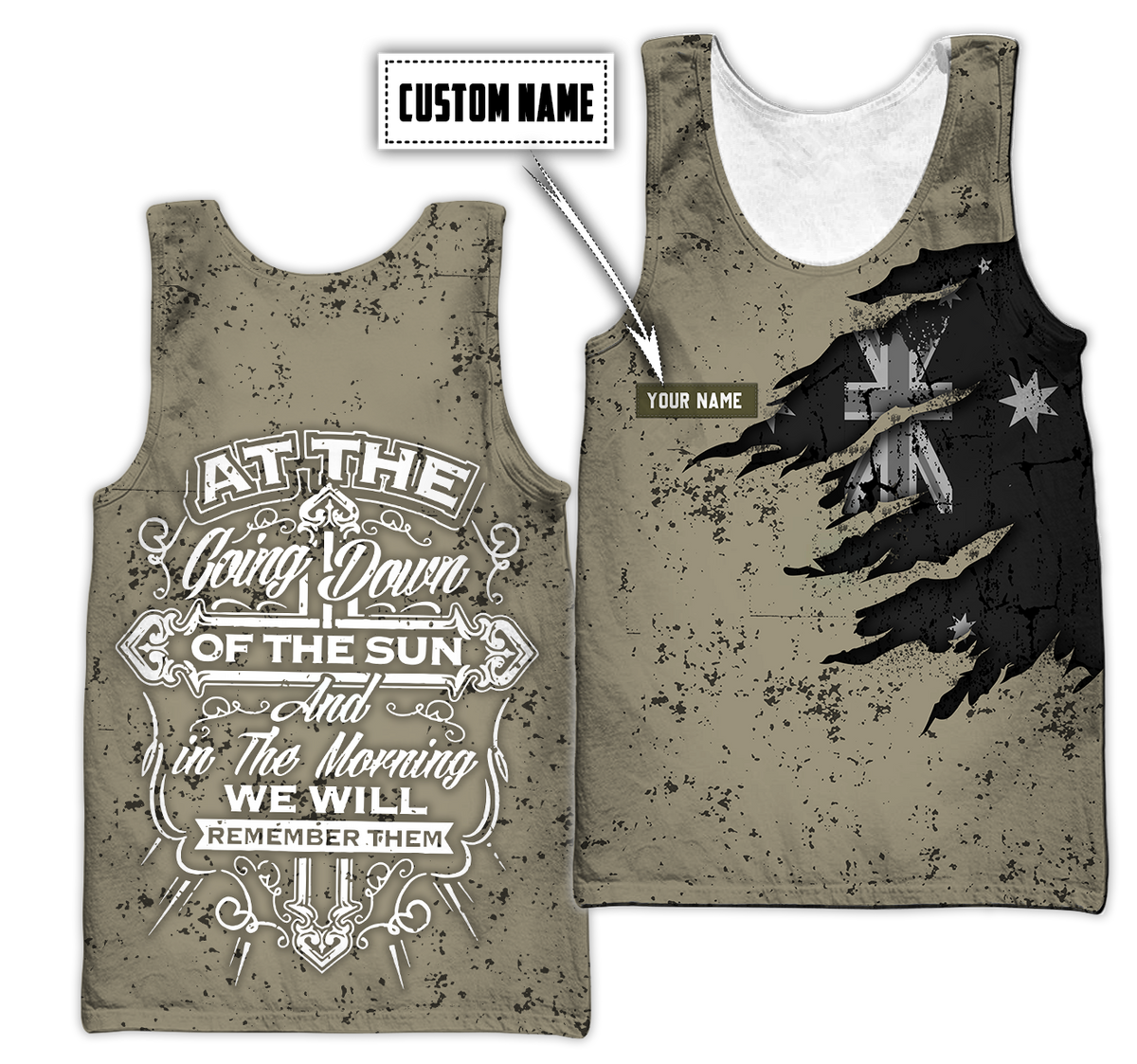 Custom name Australian Army Camo 3D Design Print Shirts