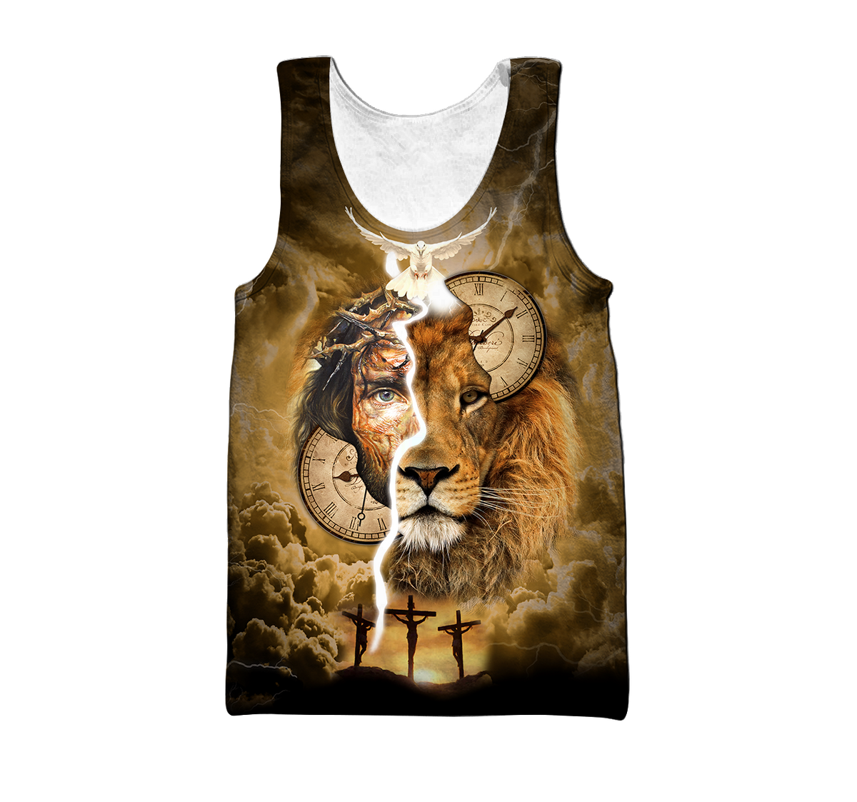 Failth Over Fear Lion Jesus 3D All Over Printed Shirts TNA22032101