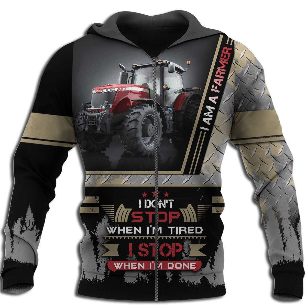 Beautiful Tractor 3D All Over Printed Shirts for Men and Women AM180203-Apparel-TT-Zipped Hoodie-S-Vibe Cosy™