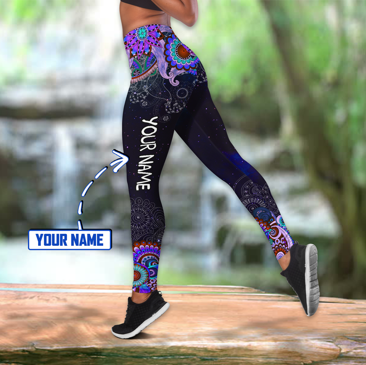 Custom name Arborist's girlfriend purple galaxy legging + hollow tank combo