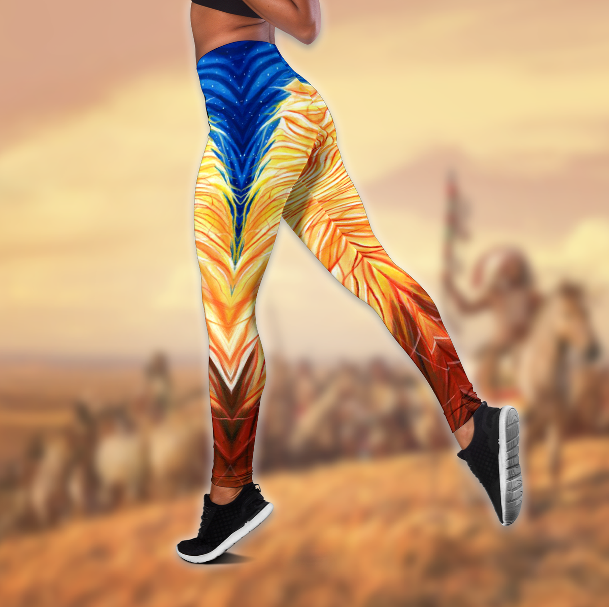 Native American 3D All Over Printed Legging + Hollow Tank