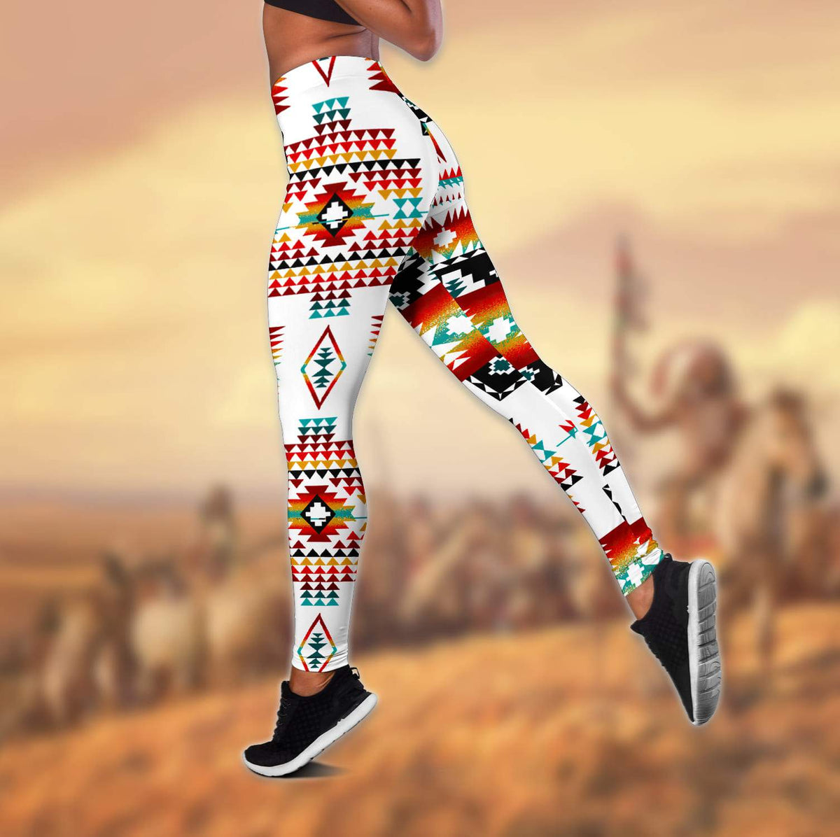 Native American 3D All Over Printed Legging + Hollow Tank Combo