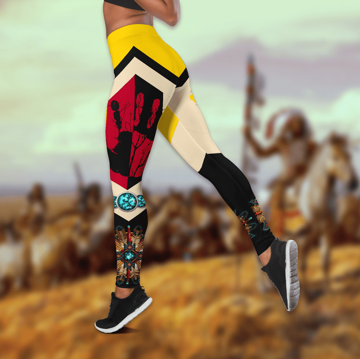 Native American 3D All Over Printed Legging + Hollow Tank