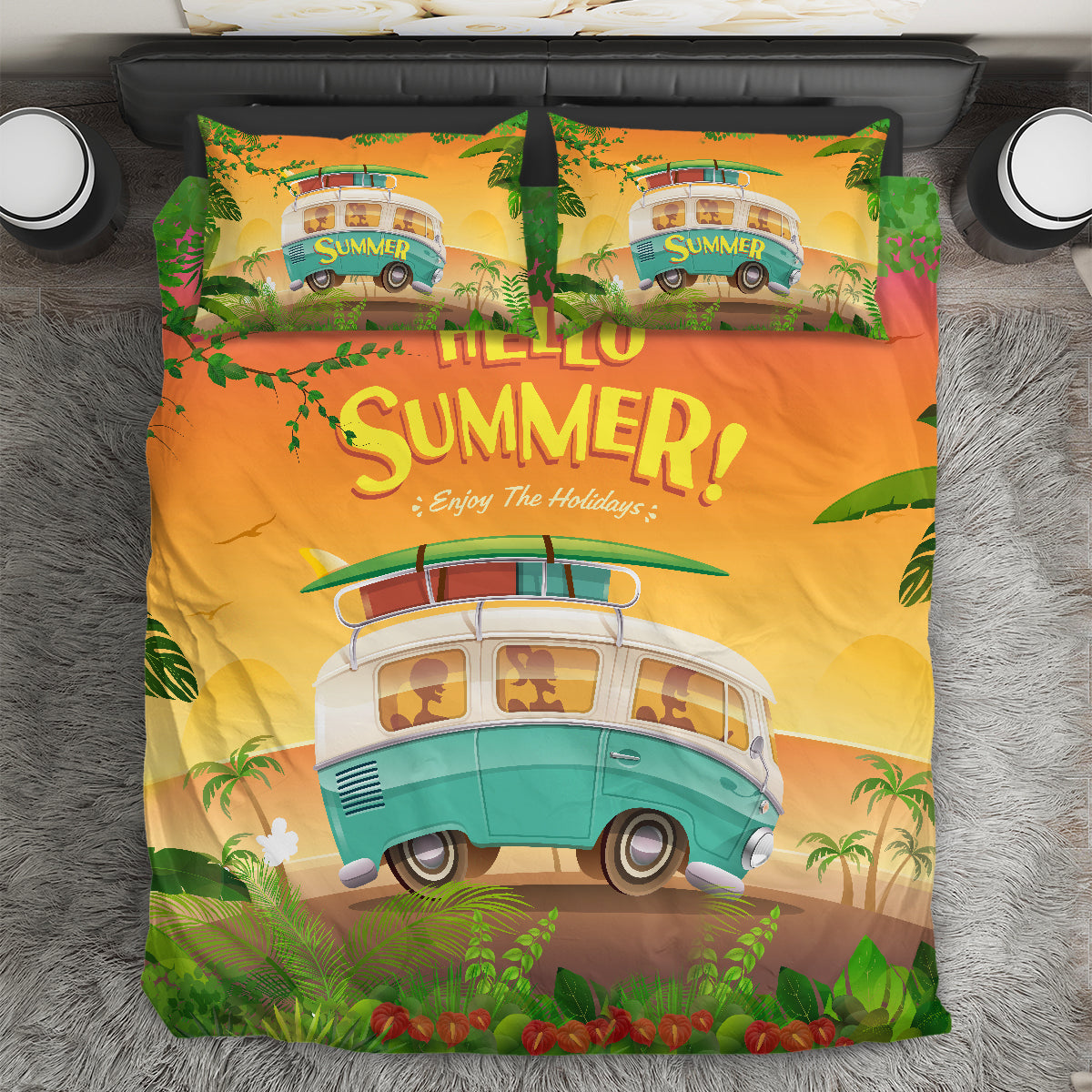 Happy Summer Camping Bedding Set AM072045-NM-Bedding Set-NM-Twin-Vibe Cosy™