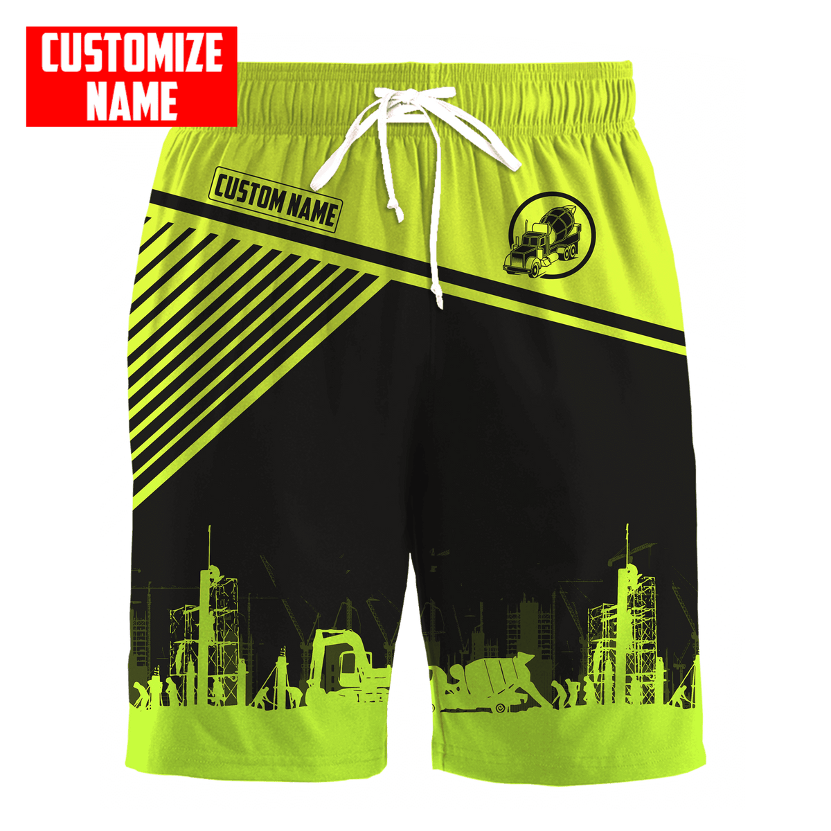 Customized Name Concrete Finisher 3D All Over Printed Combo T-shirt Boardshorts