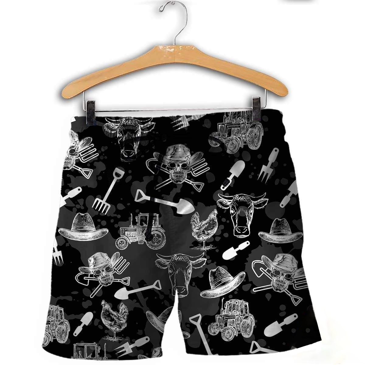 3D PRINTED FARM SKULL CLOTHES PL280-Apparel-PL8386-Shorts-S-Vibe Cosy™
