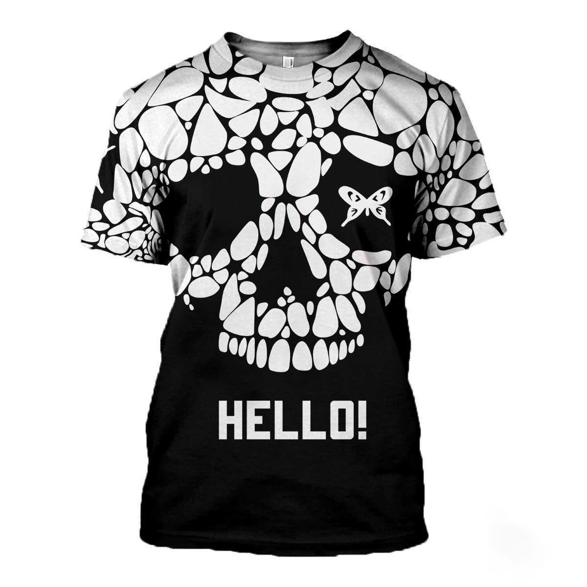 3D ALL OVER PRINTED NICE SKULL PL291-Apparel-PL8386-T-Shirt-S-Vibe Cosy™