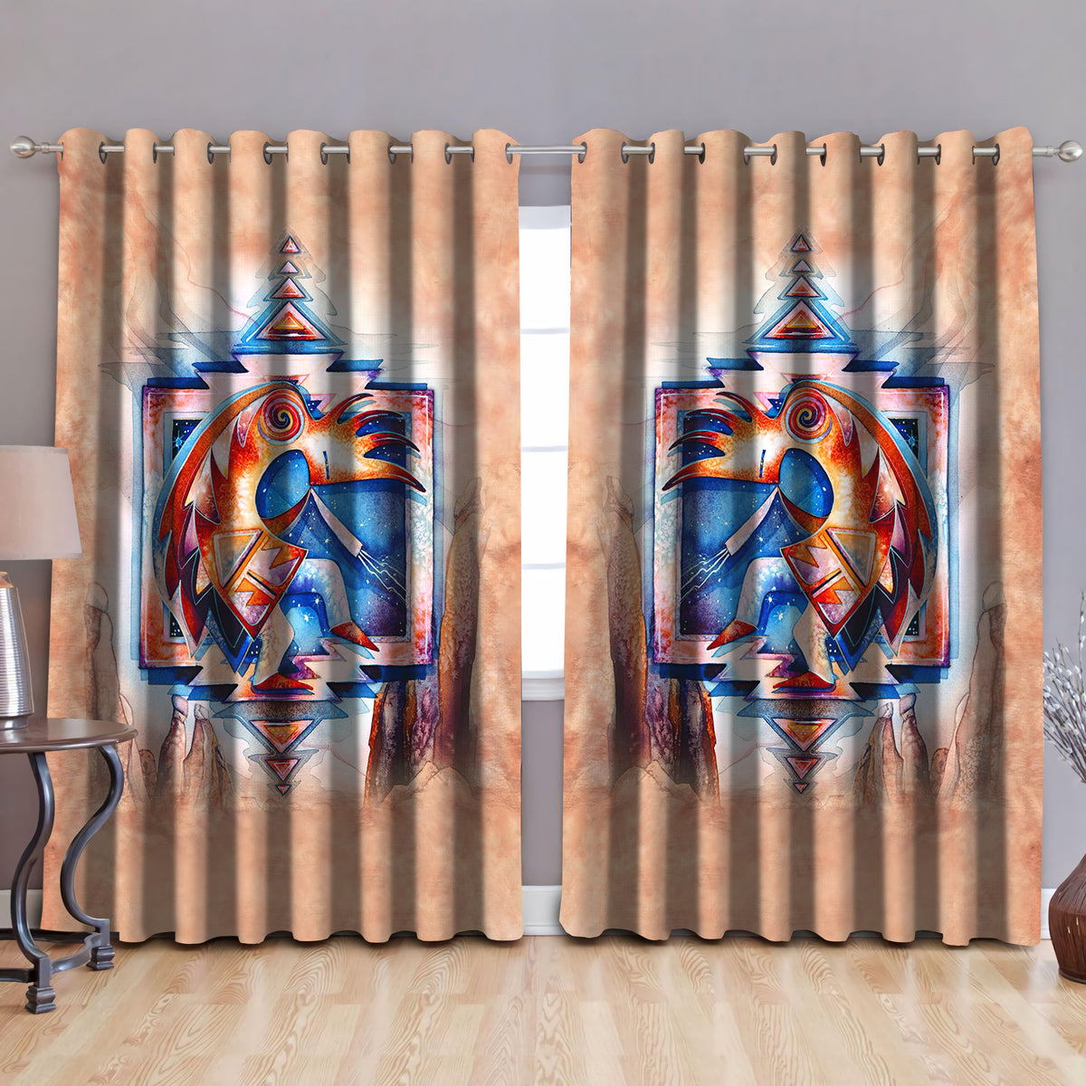 Native American Pattern Blackout Thermal Grommet Window Curtains Pi30052007-Curtains-MP-52'' x 63''-Vibe Cosy™