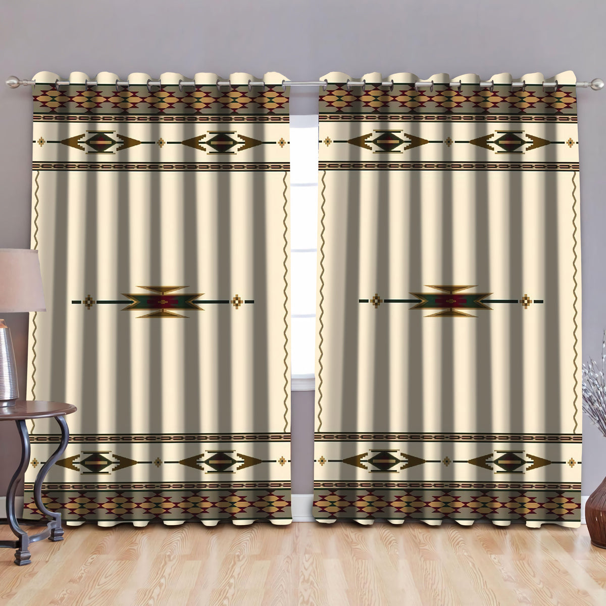 Native American Pattern Blackout Thermal Grommet Window Curtains Pi30052021-Curtains-MP-52'' x 63''-Vibe Cosy™