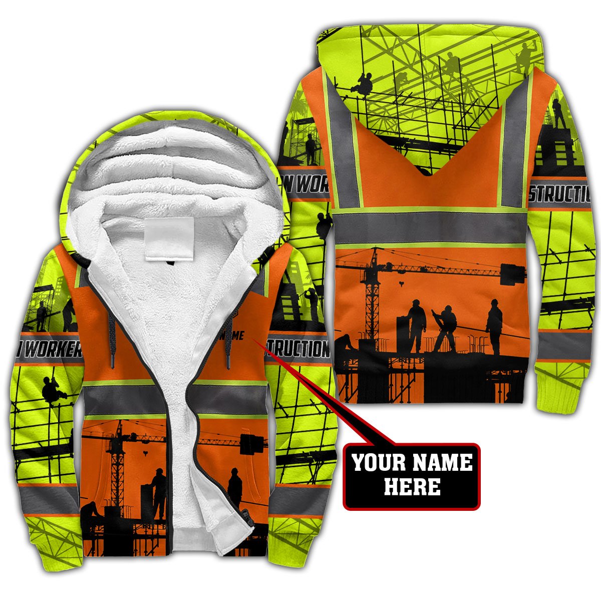 Premium Personalized 3D Printed Construction Worker Shirts MEI