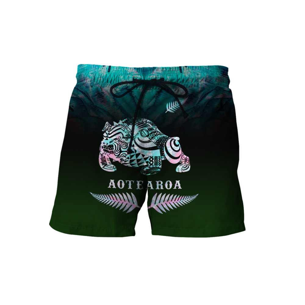 New zealand maori bulldog tattoo paua 3d all over printed shirt and short for man and women-Apparel-PL8386-Shorts-S-Vibe Cosy™