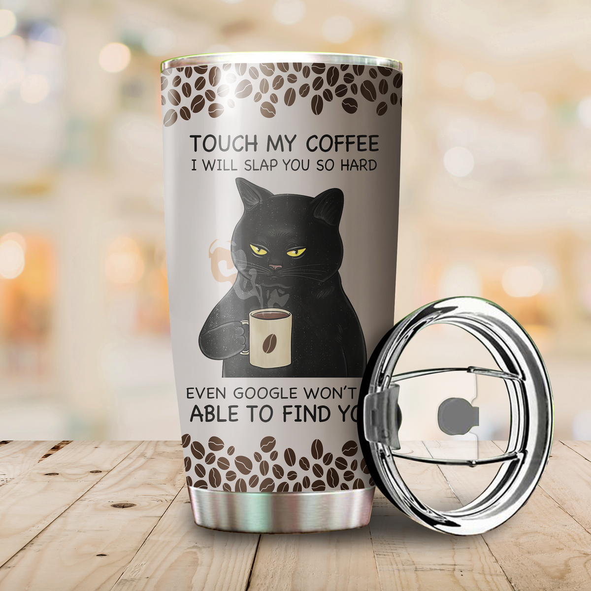 Customize Name Black Cat Steel Tumbler DA24052105