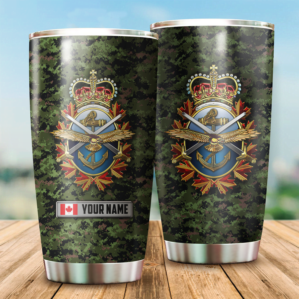 Personalized Name XT Canadian Veteran Stainless Steel Tumbler PD19032101