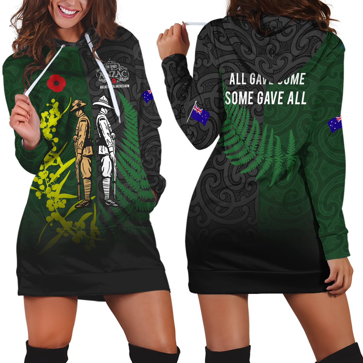 ANZAC day fern-wattle lest we forget Kiwi and Australia Soldier TR200202 - Amaze Style™-Apparel