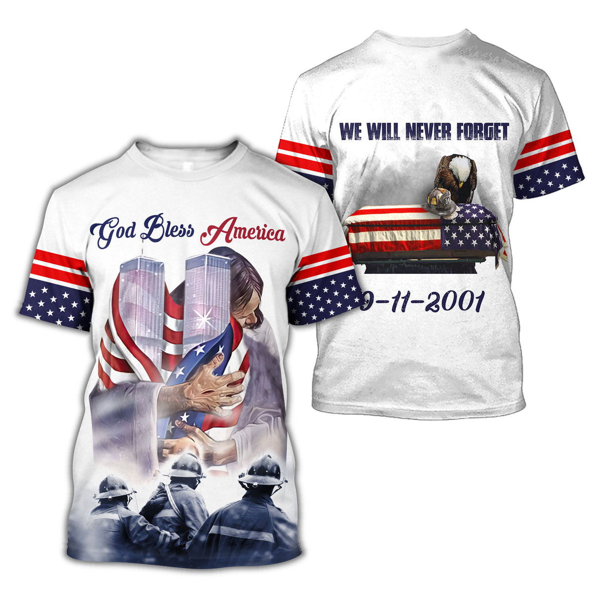 Firefighter 911 Patriot Day 3D All Over Printed Unisex Shirts