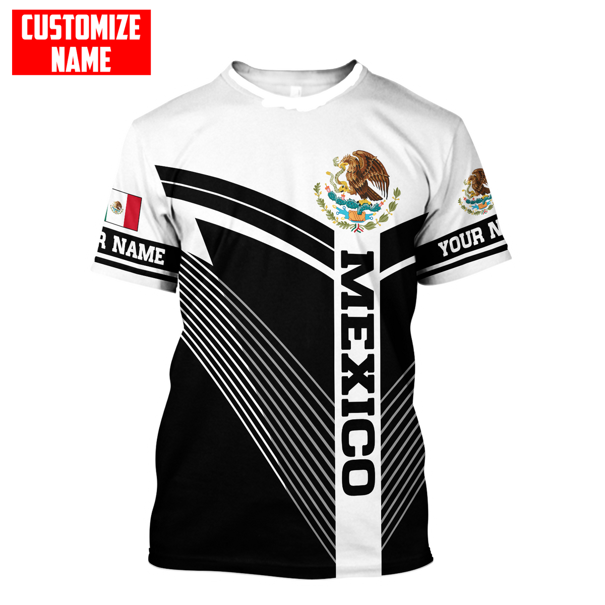 Personalized Name Mexico Combo T-shirt and Short 3D All Over Printed