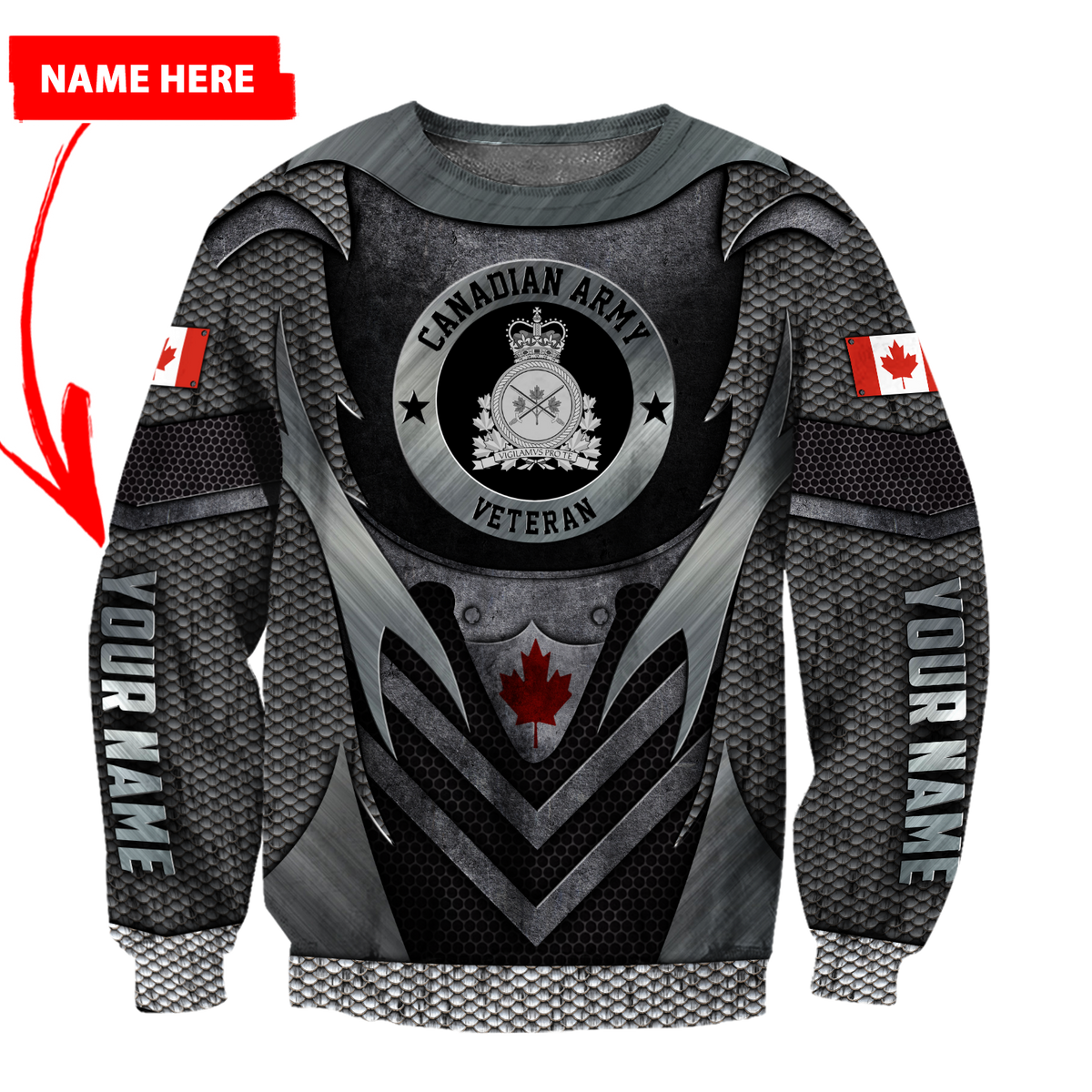 Personalized Name XT Canadian Veteran 3D Printed Clothes PD30032101