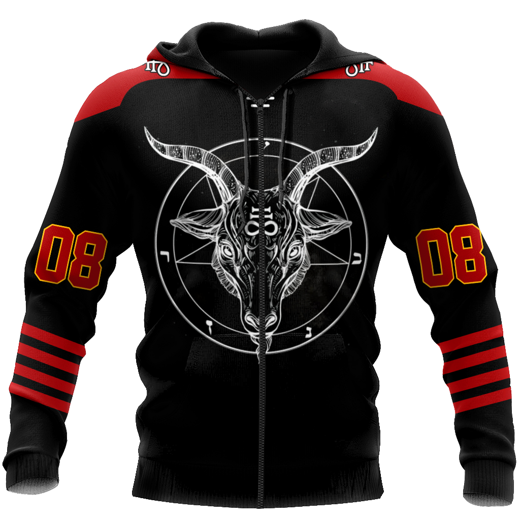 3D All Over Printed Hockey Satanic Unisex Shirts Custom Name Custom number XT