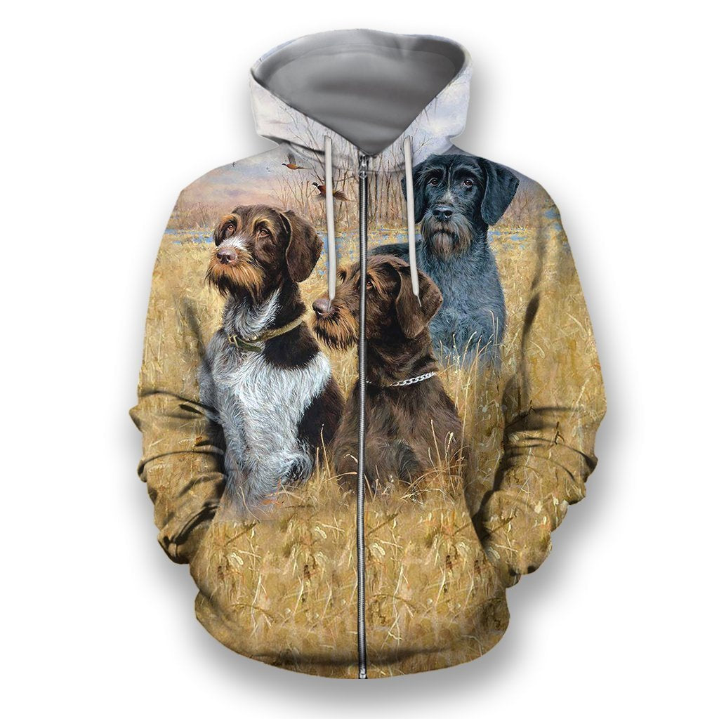 All Over Printed Great Hunting Dog Shirts-Apparel-HbArts-Zipped Hoodie-S-Vibe Cosy™