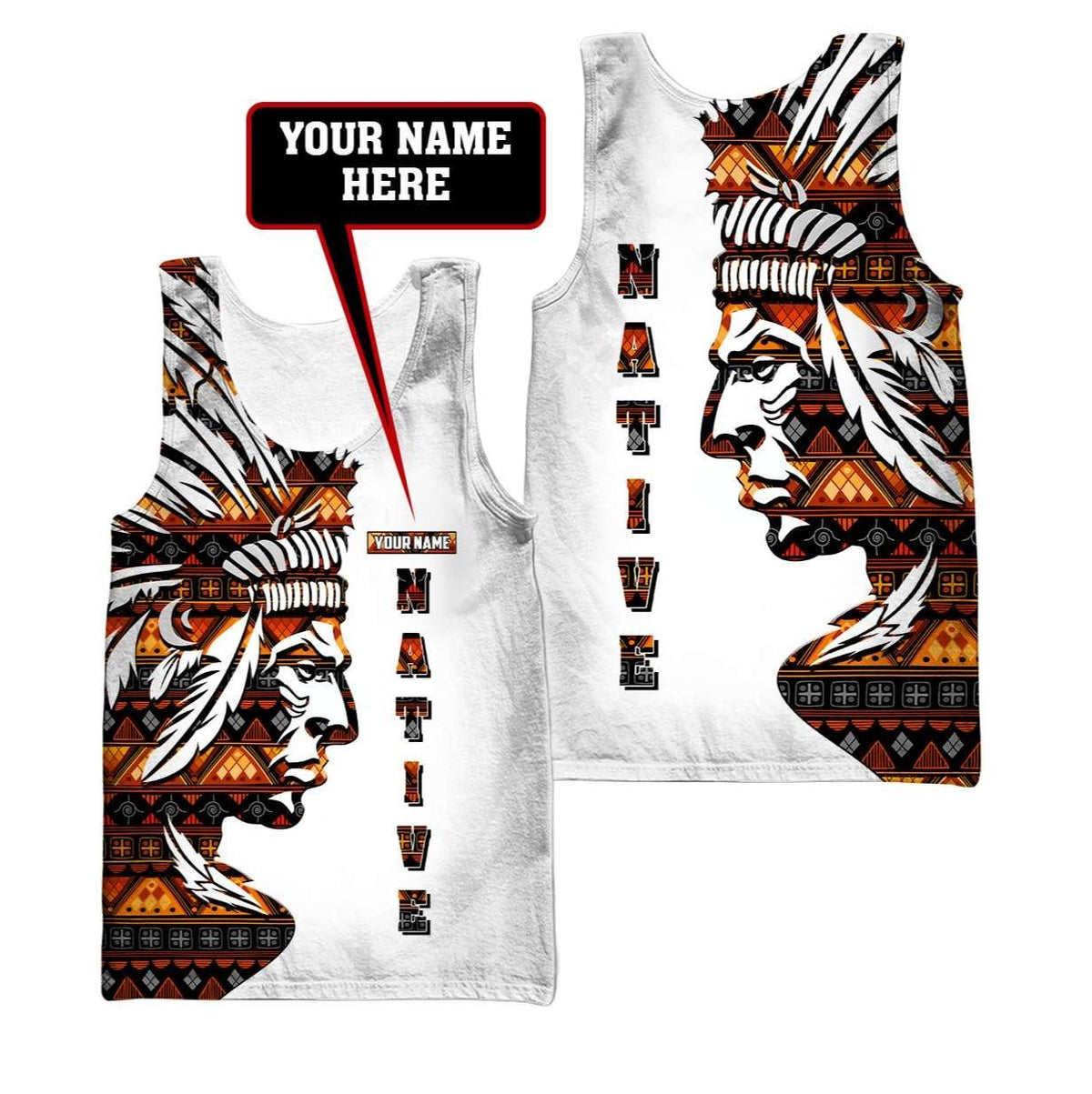Customize Name Native American 3D All Over Printed Unisex Shirts
