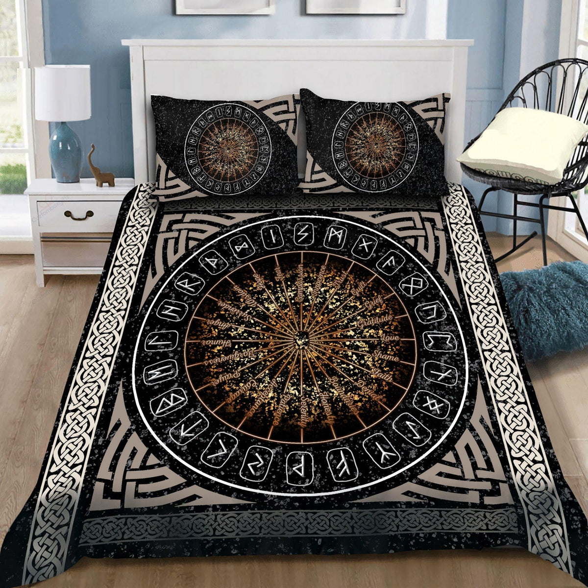 VIKING BEDDING SET - CIRCLE OF HEALING RUNES