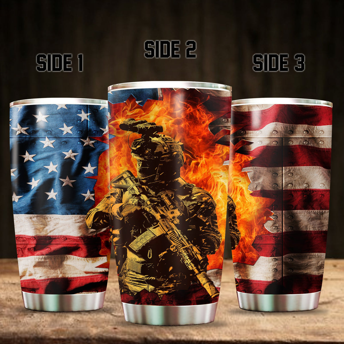 United States Veteran Steel Tumbler