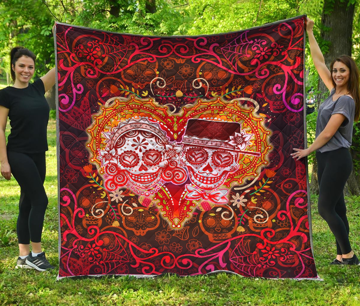 Sugar Skull Couple Quilt AM082027