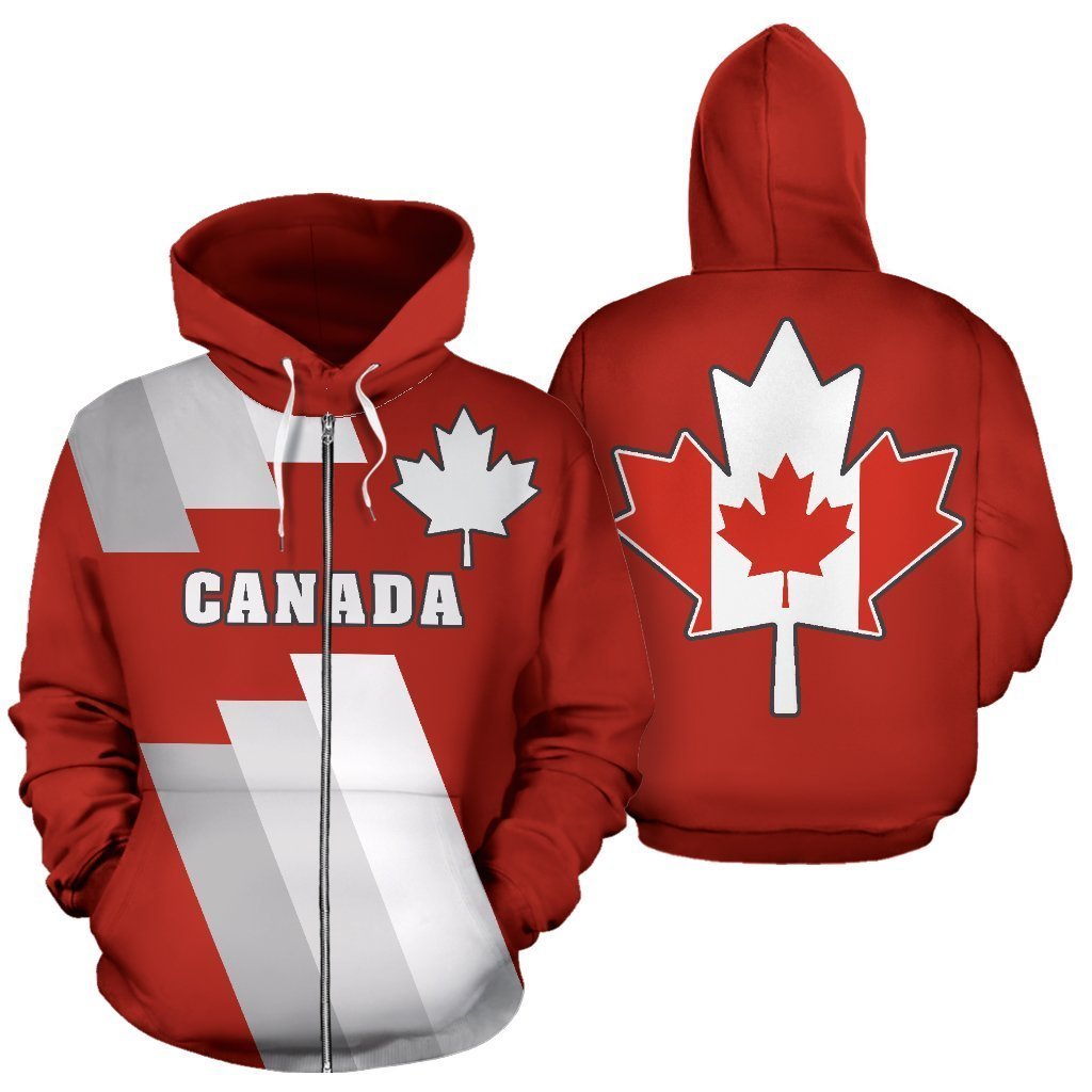 Canada Maple Leaf Hoodie - Line PL-Apparel-PL8386-Zipped Hoodie-S-Vibe Cosy™