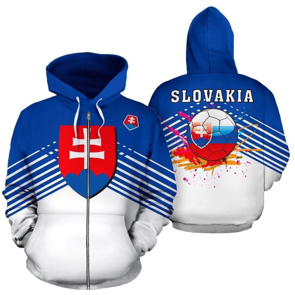 Slovakia Sport Flag Zip-Up Hoodie - Stripes Style 02 - J4-ALL OVER PRINT ZIP HOODIES (P)-LoveTheWorld-Men's Zip-Up Hoodie-S-White-Vibe Cosy™