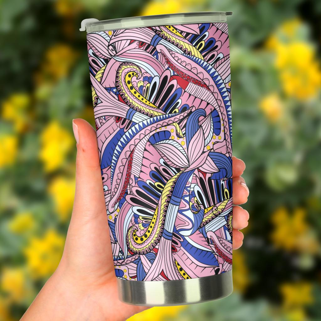 Funky Patterns in Pinks - Travel Tumbler-Amaze Styleโข-Tumbler - Funky Patterns in Pinks - Travel Tumbler-20oz Large-Vibe Cosyโข