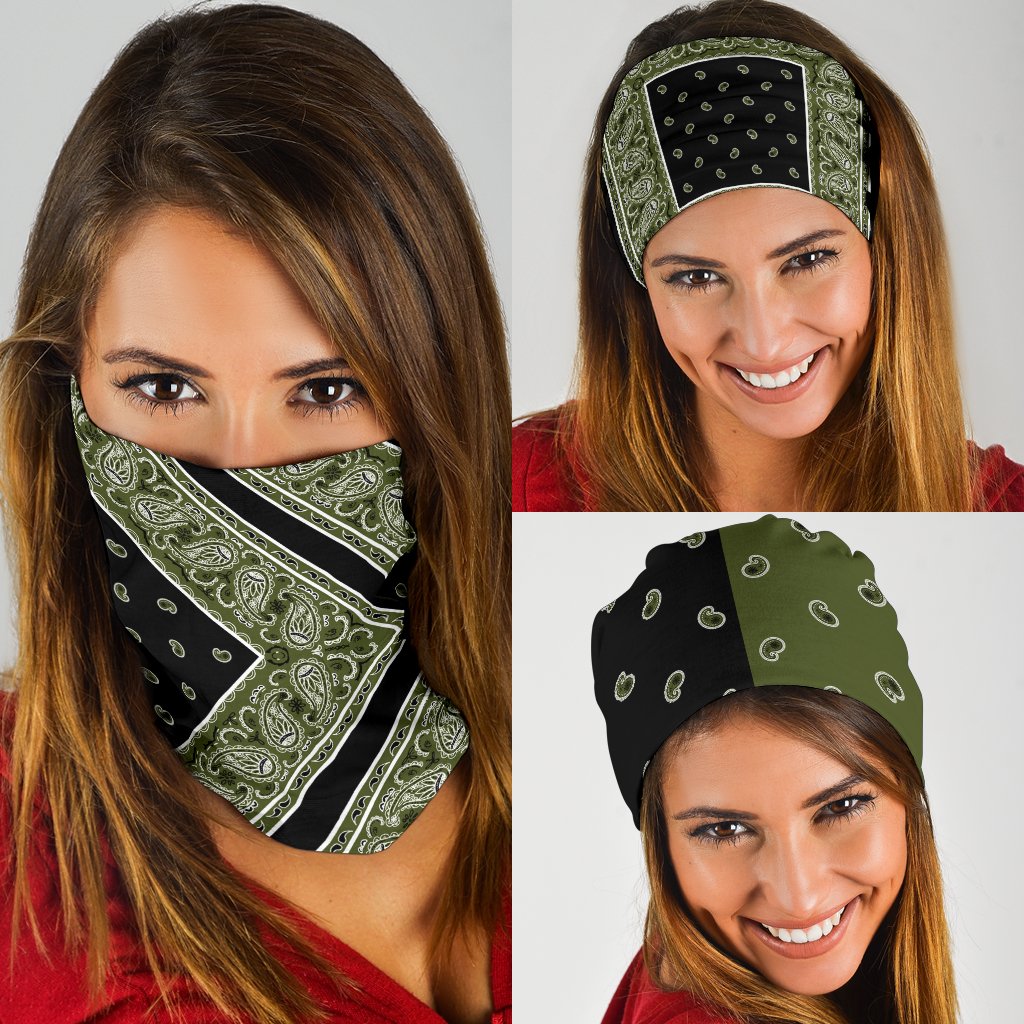 Army and Black Bandana Headbands 3 Pack-Amaze Styleโข-Army and Black Bandana Headbands 3 Pack-Vibe Cosyโข
