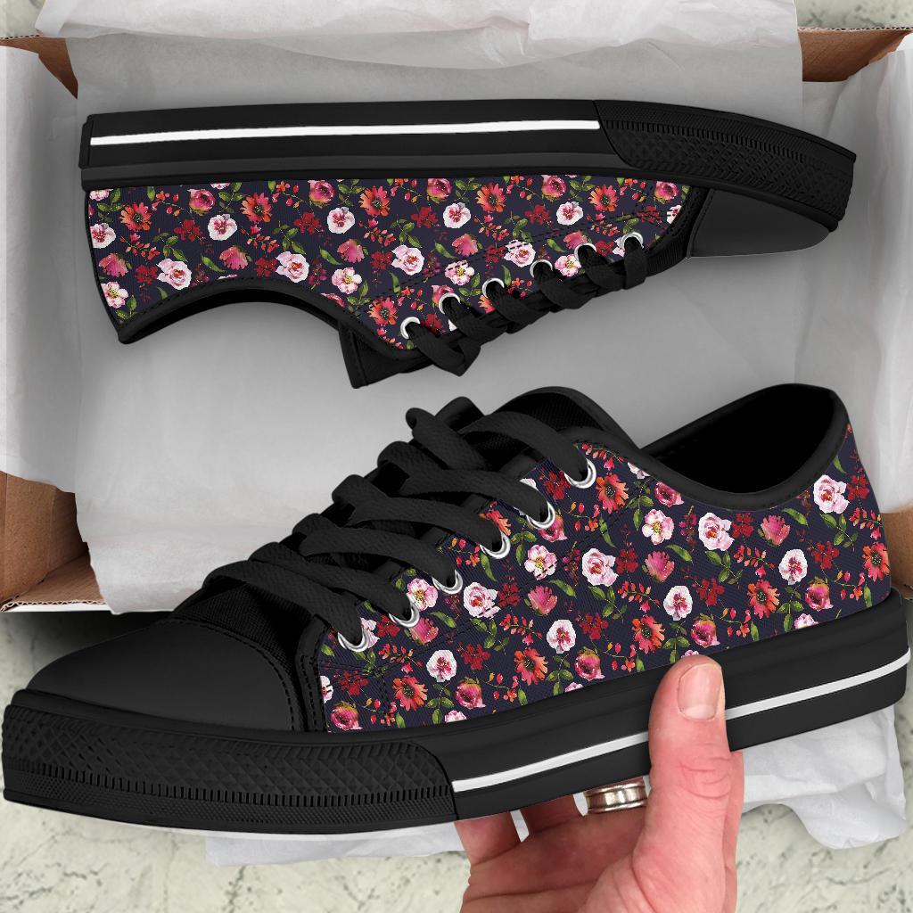 Floral Blush Pastel Roses Peonies - Low Top Shoes-Amaze Styleโข-placeholder-placeholder-Vibe Cosyโข