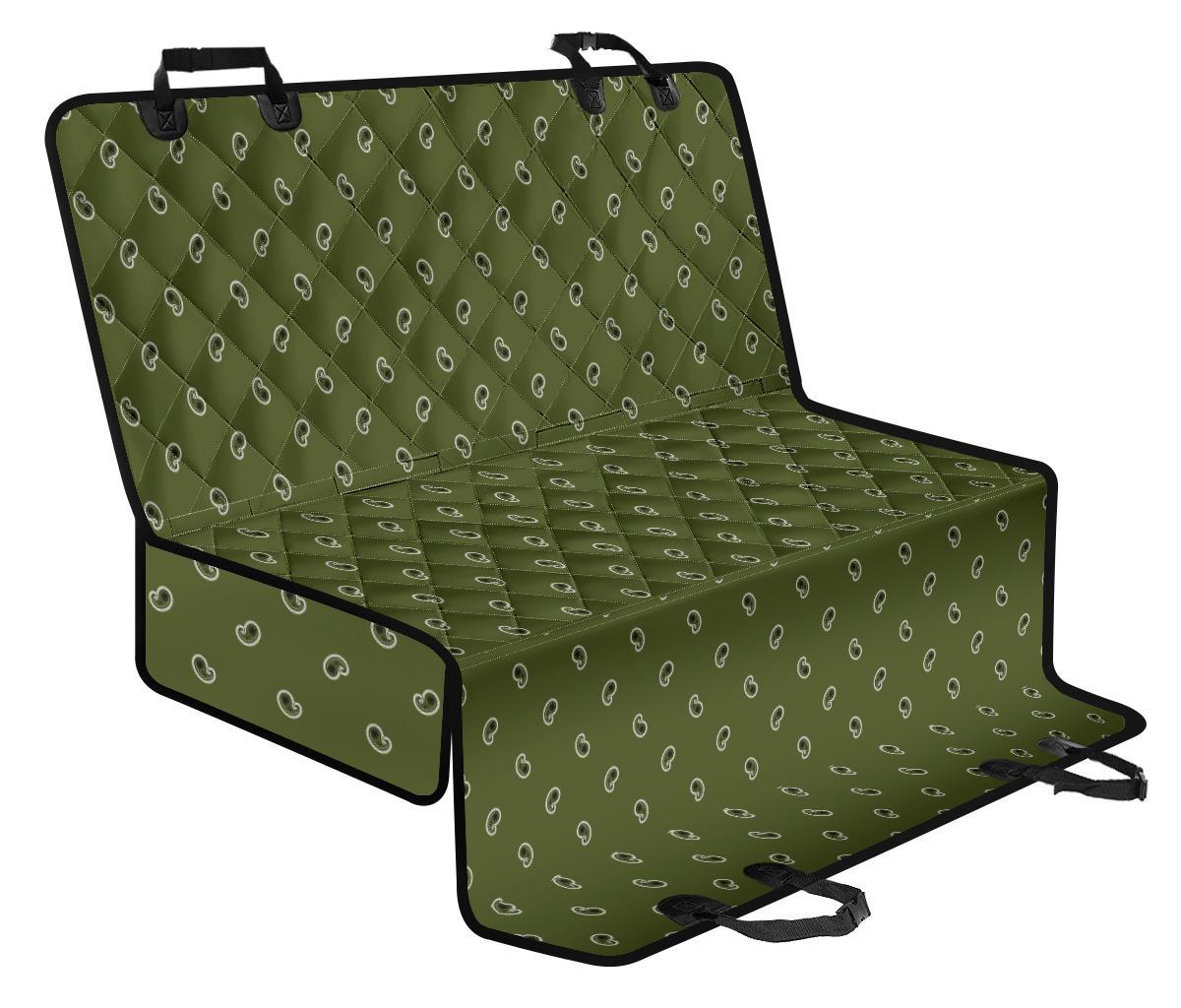 Army Green and Black Paisley Pet Seat Cover-Amaze Styleโข-Pet Seat Cover - Army Green and Black Paisley Pet Seat Cover-Regular (Cars / SUVs)-Vibe Cosyโข