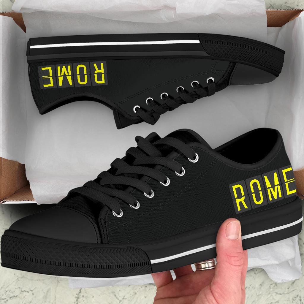 Airport Destinations PARIS - Low Top Canvas Shoes-Amaze Styleโข-placeholder-placeholder-Vibe Cosyโข