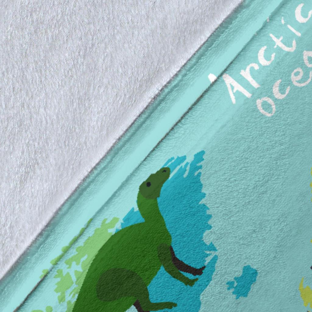 Dinosaur Continent World Map-Amaze Styleโข-Premium BlanketDinosaur Continent World Map-Youth (56 x 43 inches / 140 x 110 cm)-Vibe Cosyโข