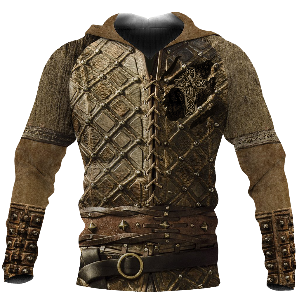 Irish Armor Knight Warrior Chainmail 3D All Over Printed Shirts For Men and Women AM020306-Apparel-TT-Hoodie-S-Vibe Cosyβ’