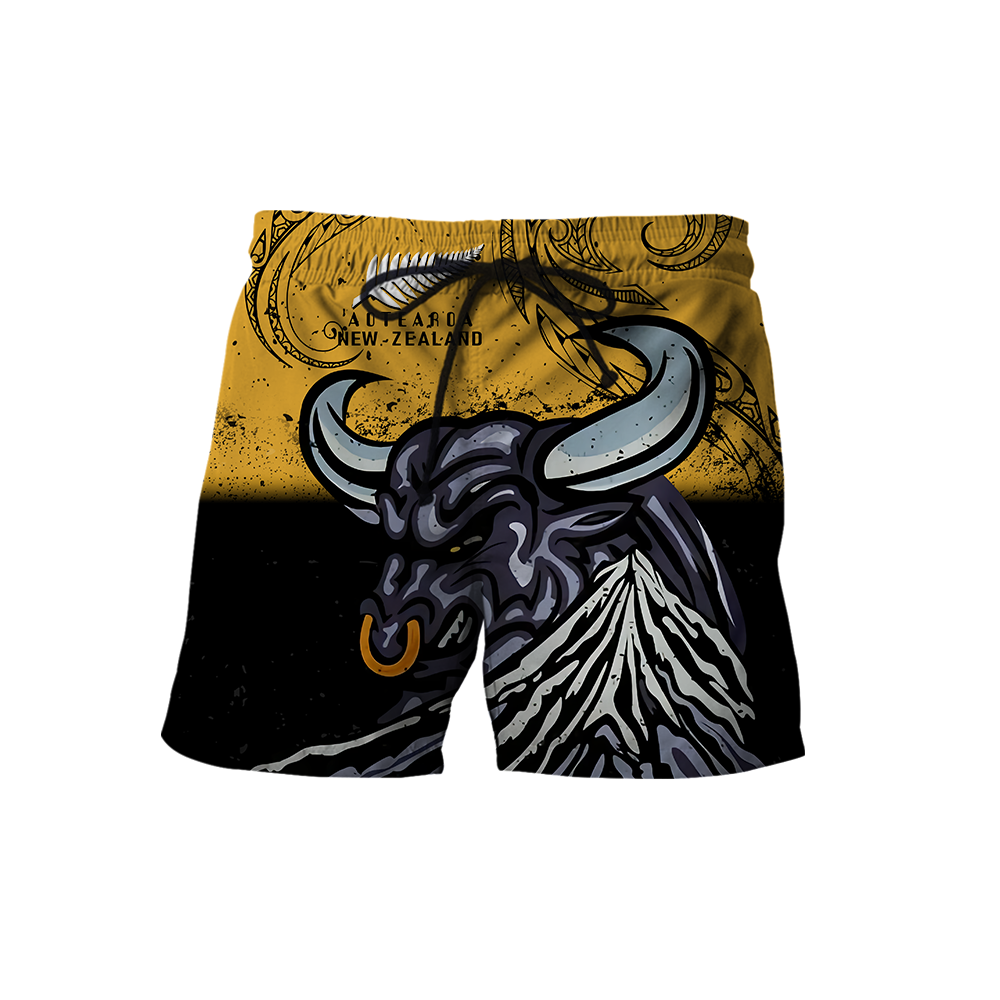 New zealand taranaki maori bull 3d all over printed shirt and short for man and women-Apparel-PL8386-Shorts-S-Vibe Cosy™