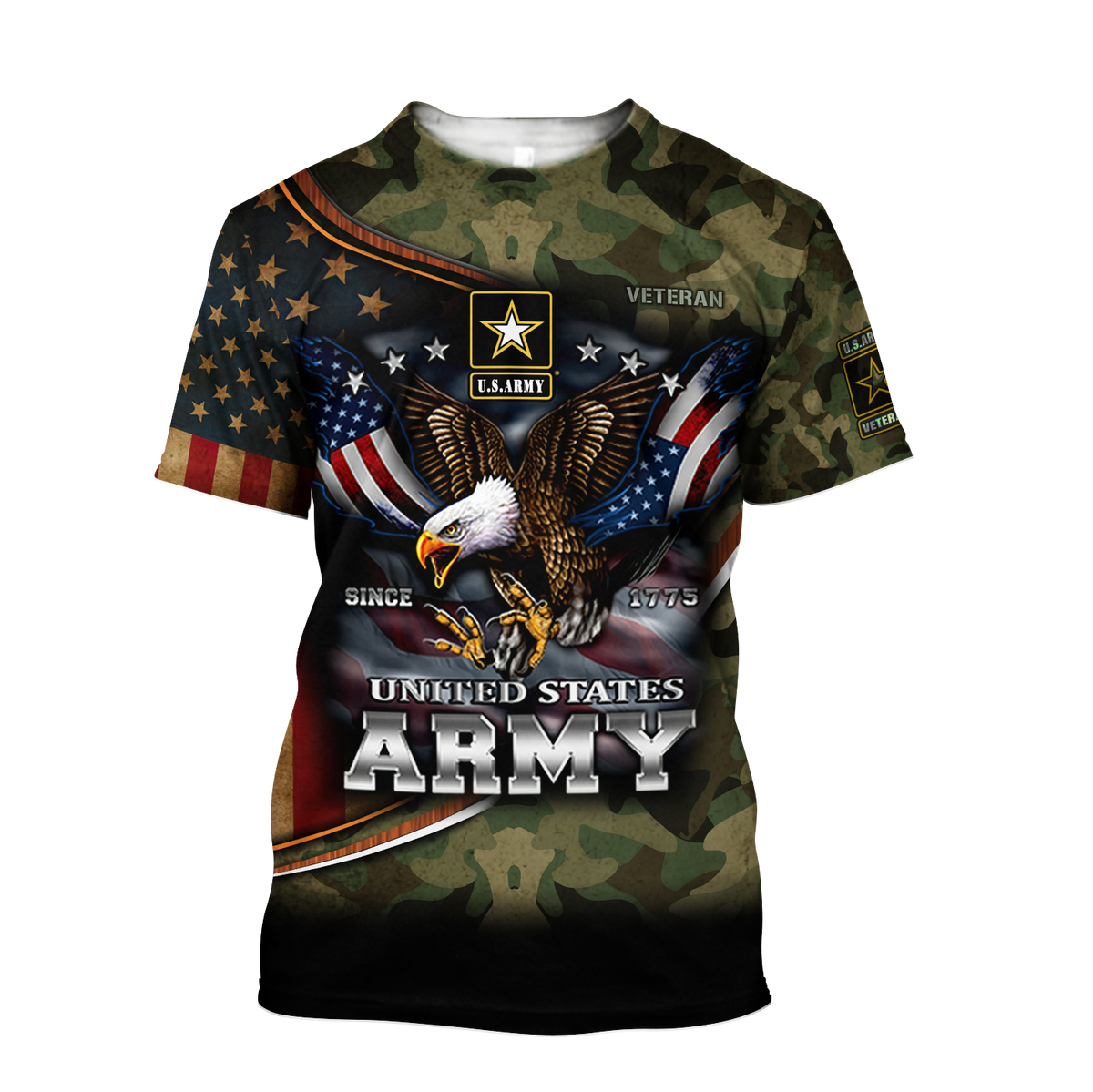 US Army Hoodie Since 1775 Eagle With American Flag Wings