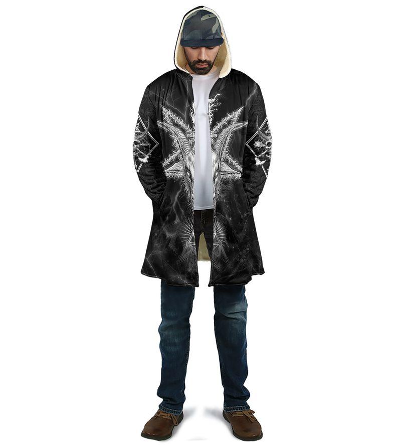 Satanic Tribal 3D All Over Printed Hooded Coat MP180304-Apparel-MP-Coat-S-Vibe Cosy™