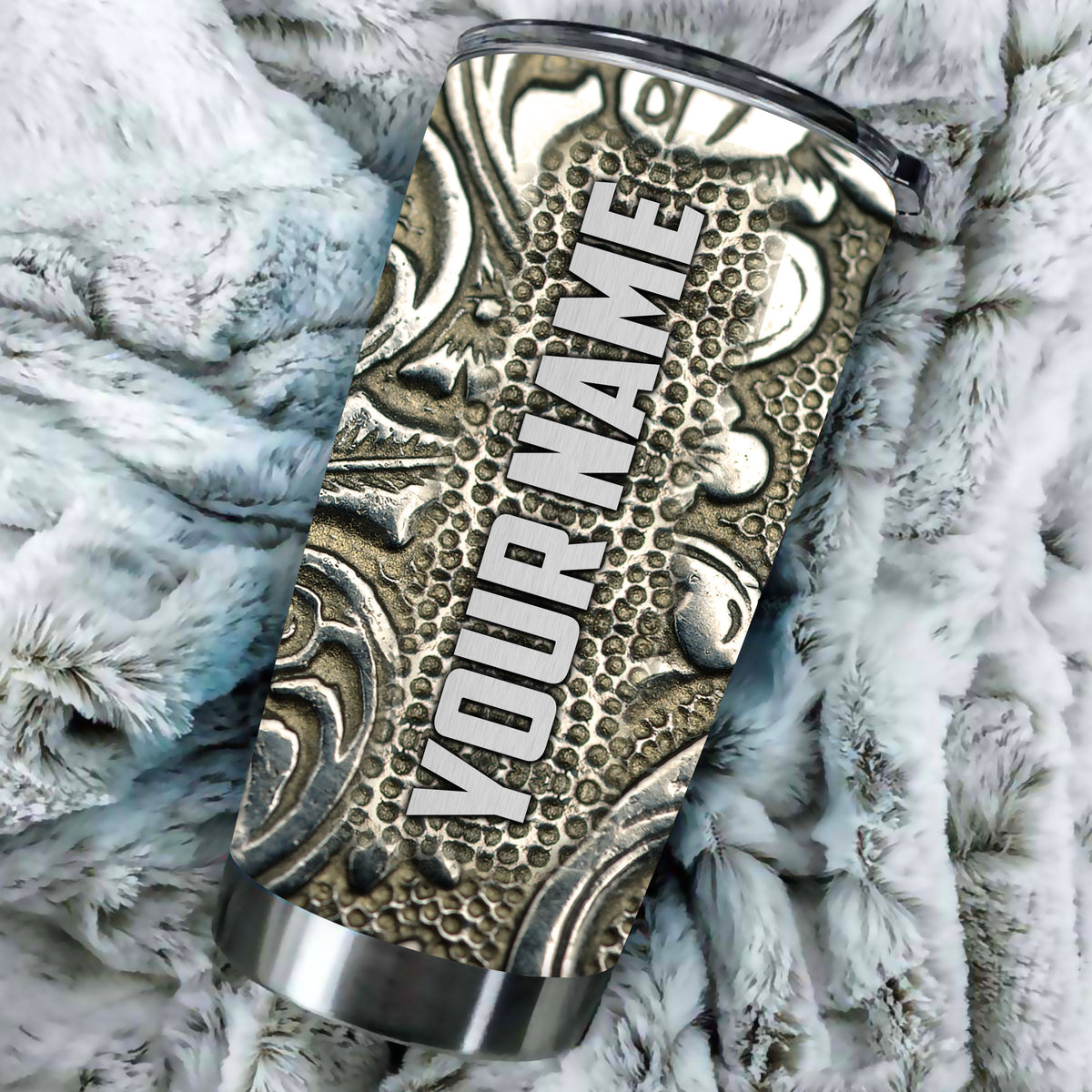 Customize Name Metal Skull Stainless Steel Tumbler DA19112004
