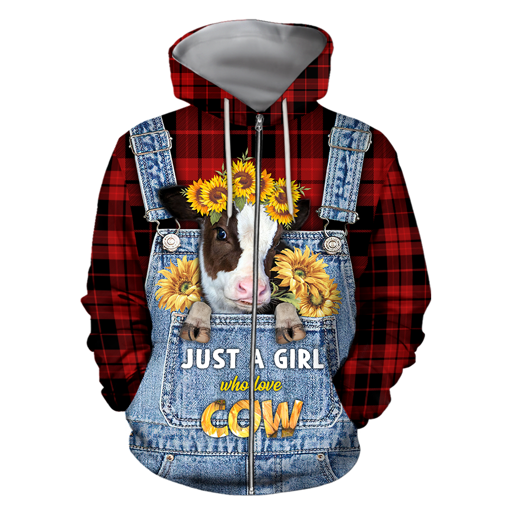 Farmer Style Cow Sunflower 3D All Over Print Hoodie TR0909203