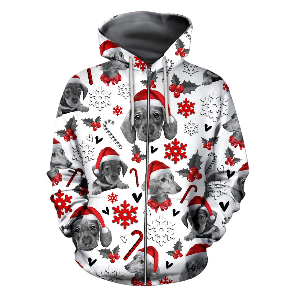 3D Dachshund Xmas Pattern Unisex Hoodie TR3010204