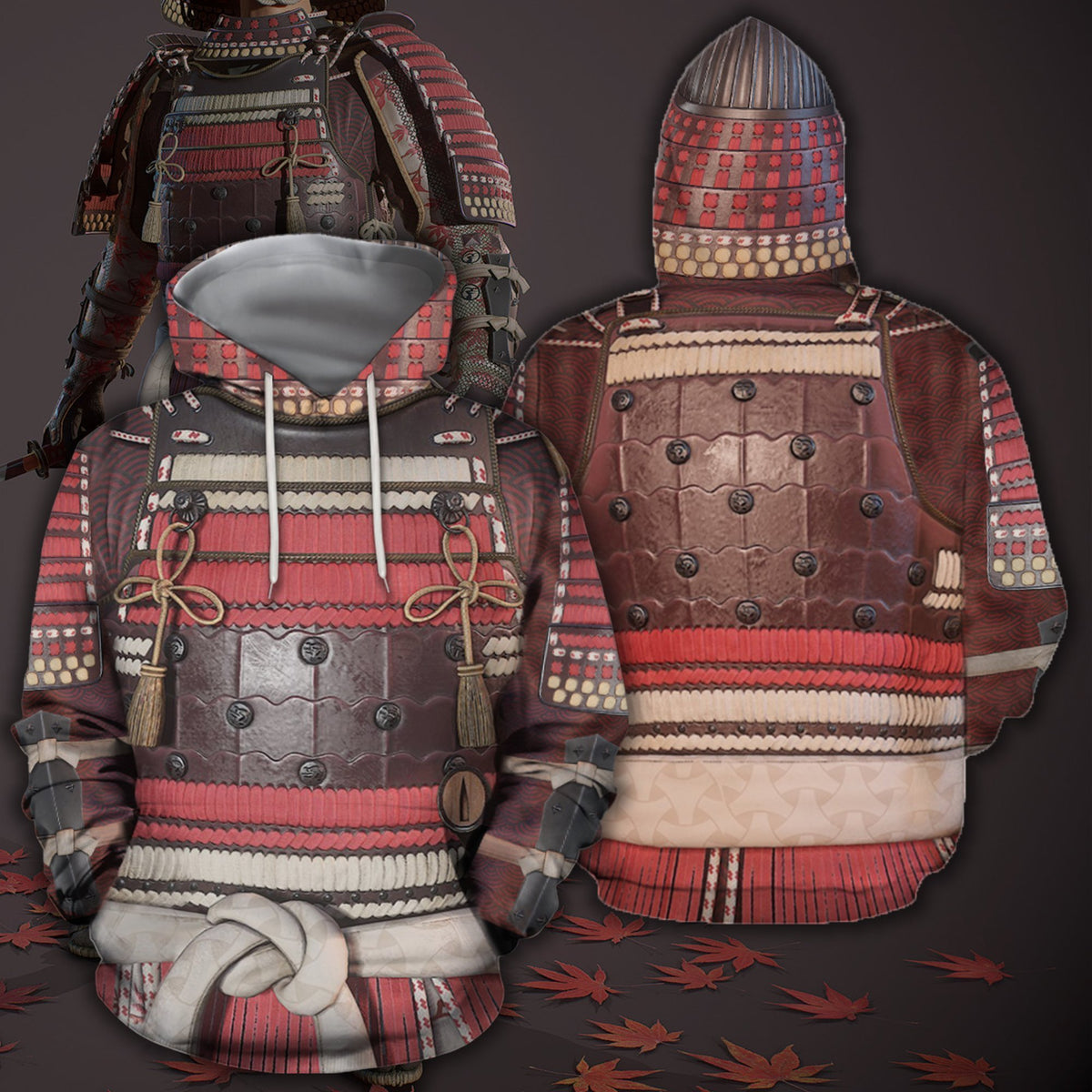 All Over Printed Samurai Armor Cover-Apparel-HP Arts-Hoodie-S-Vibe Cosy™