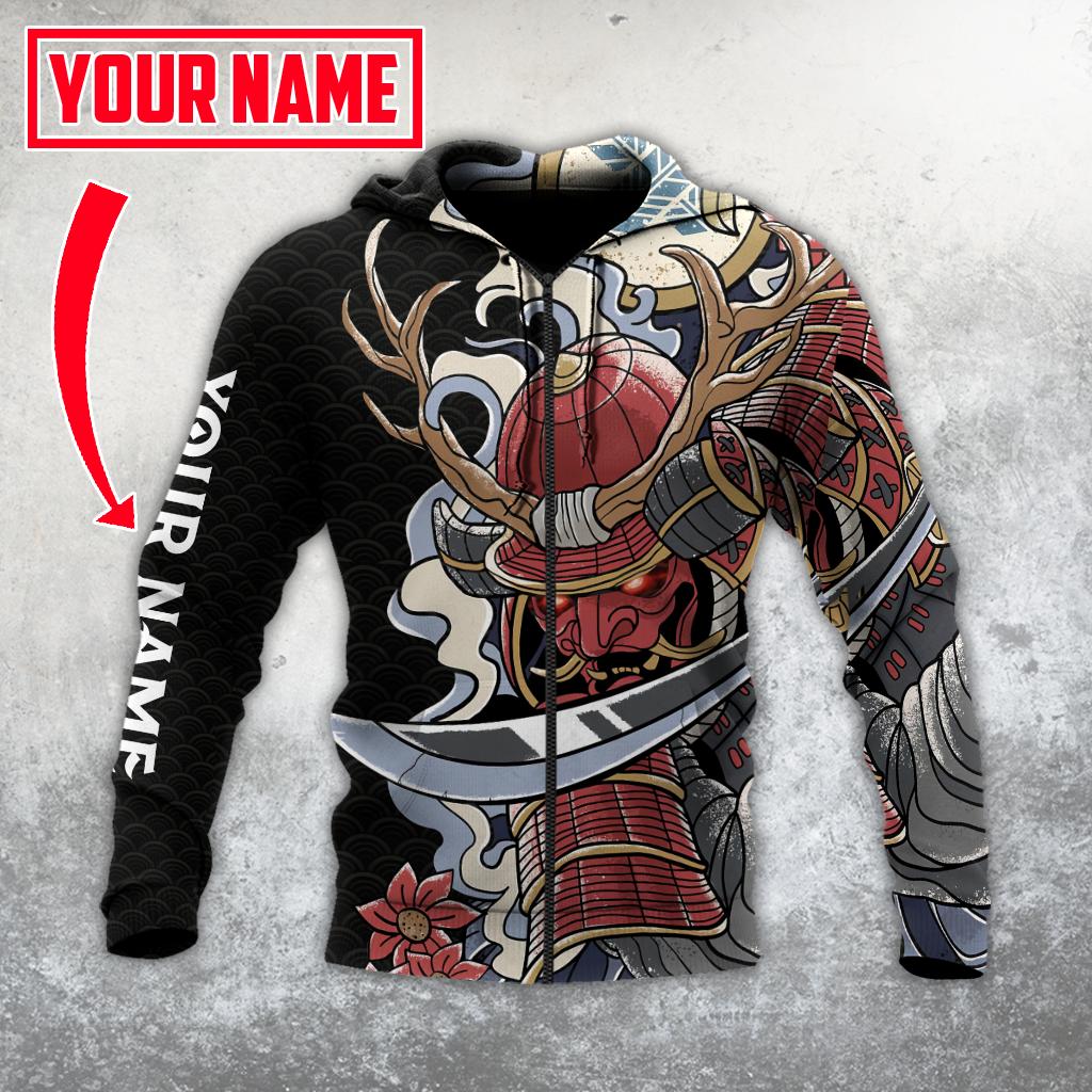 Supper Samurai Warrios Customize Name Shirts TQH-Apparel-TQH-Zipped Hoodie-S-Vibe Cosy™