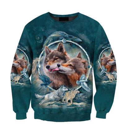 Wolf Native American 3D All Over Printed Unisex Shirts No 14