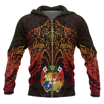 Tonga in My Heart Polynesian Tattoo Style 3D Printed Shirts TT0021-Apparel-TT-Zipped Hoodie-S-Vibe Cosy™