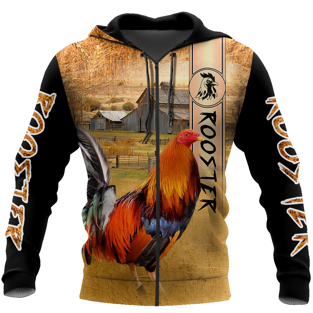 Rooster 3D All Over Printed Shirts for Men and Women AM251201-Apparel-TT-ZIP Hoodie-S-Vibe Cosy™