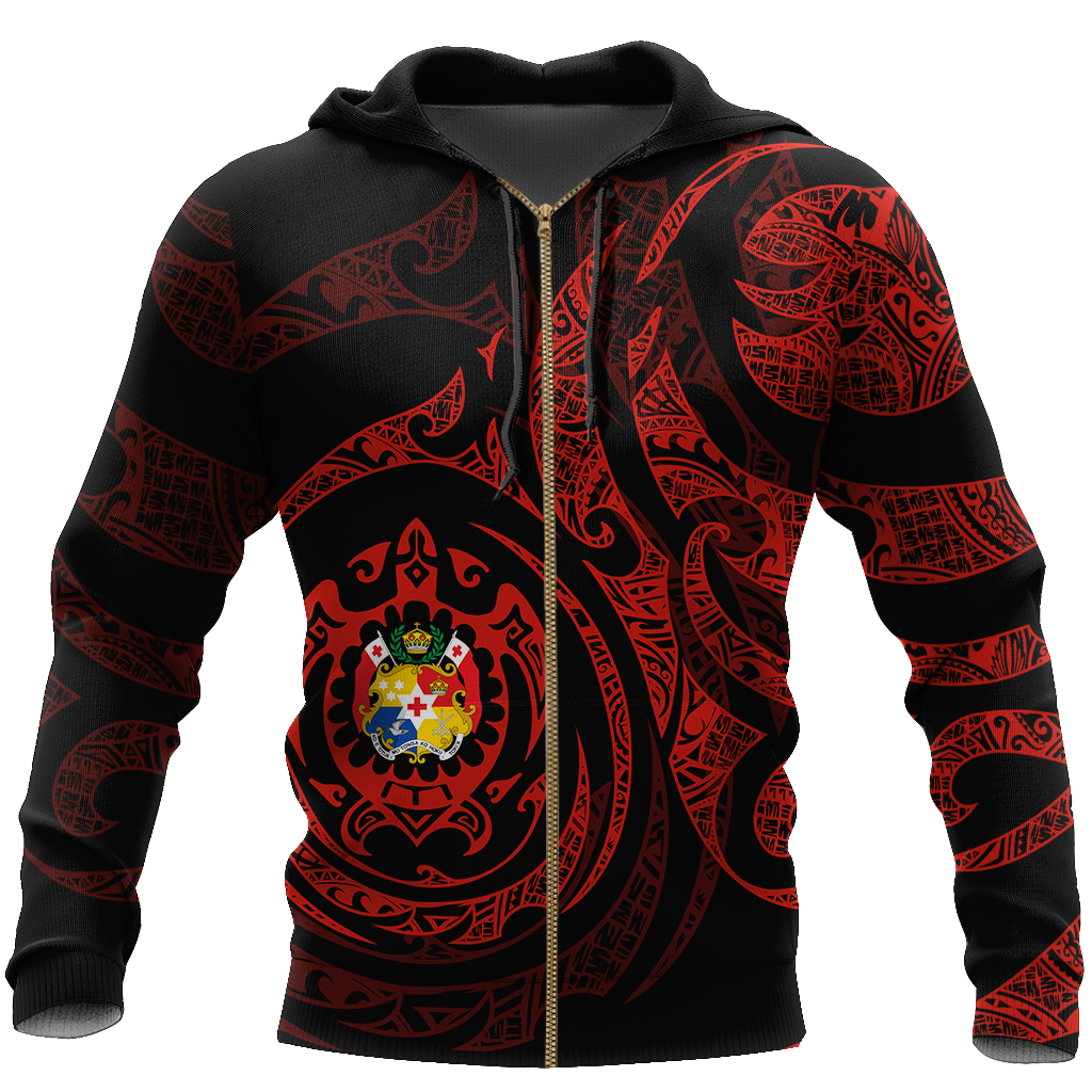 Tonga in My Heart Polynesian Tattoo Style 3D Printed Shirts AM190201-Apparel-TT-Zipped Hoodie-S-Vibe Cosy™