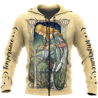 Tarot Cards Temperance 3D All Over Printed Shirts For Men and Women AM150604-Apparel-TT-Zipped Hoodie-S-Vibe Cosy™